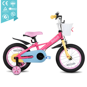 Bicicletta per Bambini STITCH Macaron per Bambine da 2-8 Anni, Bici da 12/14/16 Pollici con Stabilizzatori e Cestino Anteriore, con Campanello, Rosa e Blu - Product Image 1