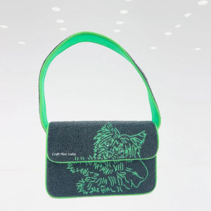 Sac à main bandoulière de soirée indien perlé fait main de style bohème pour femme, vente en gros - Product Image 1