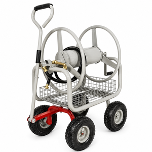 Chariot enrouleur de tuyau d'arrosage OEM ODM, capacité 400 pieds, chariot portable pour tuyau d'eau avec panier, conception robuste à 4 roues en acier ODGGAD019 - Product Image 6