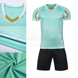 Conjunto de Camiseta de Fútbol con Cuello en V para Hombre, Degradado Azul, Manga Corta, Poliéster que Absorbe la Humedad, Ajuste Atlético para Todas las Temporadas - Product Image 3