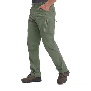 Pantalon cargo tactique pour homme, double sécurité, écologique, 100% coton, taille élastique, durable, résistant à l'eau - Product Image 2