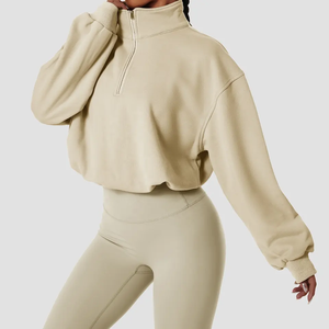 Sudadera de Manga Larga de Alta Calidad para Mujer con Cierre, Logotipo Personalizado Impreso, Estilo Moderno, Oversize, de Algodón y Felpa - Product Image 5