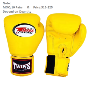 Gants de boxe pour le kick-boxing et le Muay Thai, gants d'entraînement professionnels avec fermeture à boucle et crochet, % cuir véritable - Product Image 1