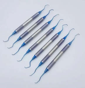 Juego de 7 Curetas Dentales Gracey de Doble Extremo, de 1/2 a 13/14, Instrumentos Perio Dentales de Plata / Kit de Curetas Periodontales Gracey - Product Image 2