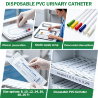 Mejor precio estéril diferentes tamaños de color desechable PVC urinario Nelaton catéter hidrofílico intermitente catéter tubo