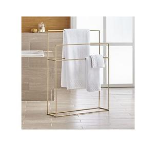 Porte-serviettes de salle de bain autoportant de luxe en métal avec cadre élégant et barres de suspension multi-niveaux - Product Image 1