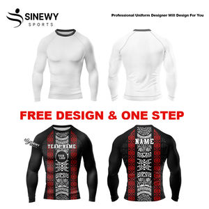 Rashguards personnalisés de haute qualité, respirants, à manches longues, MMA unisexe, avec séchage rapide, en Spandex/Polyester et logo personnalisé - Product Image 5