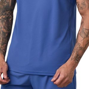 T-shirt pour homme bleu roi à imprimé graphique, col rond, manches courtes, pour la gym, l'entraînement, le sport et les loisirs - Product Image 3