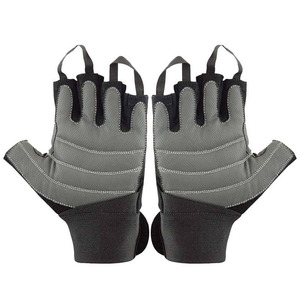 Half Finger Gym Gloves PU Leather Adjustable Wrist <b>Strap</b> Weight Lifting Fitness Unisex Red Stitching Reinforced Palm - Product Image 6