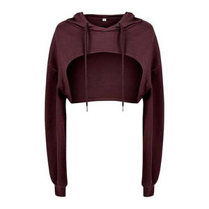 เสื้อฮู้ดครอปตัวยาวผ้าฟลีซคอตตอน 100% ระบายอากาศได้ดี กันลม ไซส์ใหญ่สำหรับผู้หญิง สไตล์ลำลอง ราคาโรงงาน ขายดี - Product Image 1