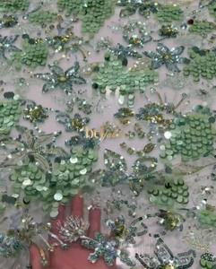 Exportateur indien de tissus brodés perlés pour robes de mariée, travail artisanal lourd, pour la confection de tous types de robes, vente en gros pour les acheteurs d'usine. - Product Image 3