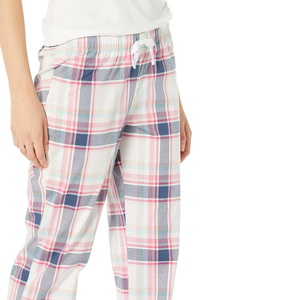 Pantalones de Pijama Casuales de Franela para Mujer, Tallas Grandes, Cintura Elástica Media, Color Rosa Sólido, Transpirables, Ecológicos, de Poliéster/Algodón, Anchos - Product Image 3