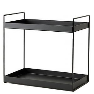 Modern Black Metal 2 Tier Countertop Organizer <b>Shelf</b> Kitchen Bathroom Storage <b>Rack</b> - Product Image 1