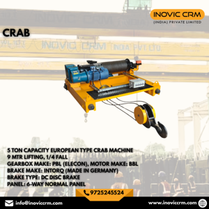เครนไฟฟ้า INOVIC CRM 5 ตัน สำหรับงานหนัก แบบ EOT Crane Crab Unit |   รถรางยกของอุตสาหกรรมแบบมอเตอร์คู่ - Product Image 1
