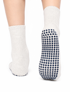 Premium <b>Women</b> <b>Thick</b> Crew <b>Socks</b> with Embroidered Logo Grip Dots Cuff & Body Detail Cotton Knitted Daily Use Summer Style - Product Image 2