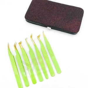 Nouvelle Arrivée Pince à Épiler Professionnelle en Acier Inoxydable avec Pointe Dorée Vert Papagei, Précision et Durabilité, pour Cils et Poudre de Diamant Solide - Product Image 5