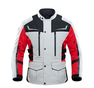 High Quality <b>Men</b> Motorcycle <b>Jacket</b> Full Sleeve Color Blocked Windproof Outdoor Sport <b>Bike</b> Riding Gear Red Black White <b>Jacket</b> - Product Image 1