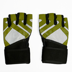 Gants de sport demi-doigts en PU épais avec boucle pour hommes et femmes, paumes rembourrées, soutien du poignet, respirants, pour l'entraînement et la musculation - Product Image 1