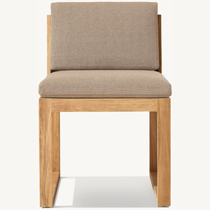 Chaise sans accoudoirs en teck massif et de qualité, au style moderne et épuré, idéale pour l'extérieur. - Product Image 1