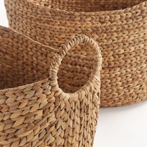 Natural Woven Water Hyacinth <b>Basket</b> Eco-Friendly Home Decor Organizer – Sustainable Closet <b>Shelf</b> <b>Storage</b> - Product Image 4