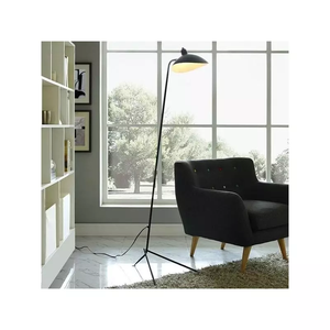 Lampe sur pied LED simple et créative, en fer forgé noir, style industriel, pour salon, chambre à coucher, hôtel - Product Image 1