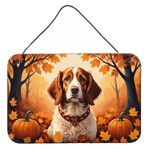 Brittany Spaniel Fall Wall Door Hanging Prints Panneau en métal en aluminium multicolore pour cuisine Bar Salle de bain Home Decor 8HX12W - Product Image 1