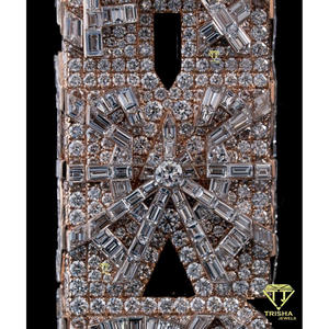 Colgante vertical de lujo AXB con diamante moissanita VVS talla baguette en plata de ley 925, joyería hip hop. - Product Image 5