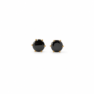 18ct Rose Gold <b>Black</b> Onyx Oval <b>Stud</b> <b>Earrings</b> High Polish Classic Solitaire Party Wedding Gift Jewelry for Women Girls - Product Image 2