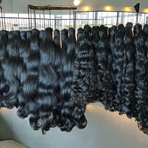 100% Cheveux humains indiens bruts. Extension brune naturelle. tissage de cheveux humains de temple. Cheveux non traités - Product Image 1