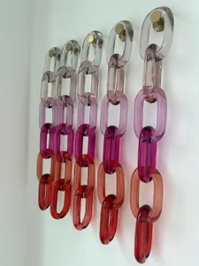 Décoration murale en maillons de chaîne faits à la main en résine écologique transparente colorée polie à la main, idéale pour les meilleurs projets d'artisanat en résine - Product Image 4