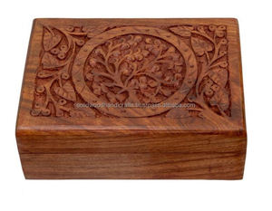 Boîtes en bois sculptées à la main de qualité supérieure boîte à bijoux organisateur idées cadeaux en bois pour stocker des pièces de bijoux - Product Image 2