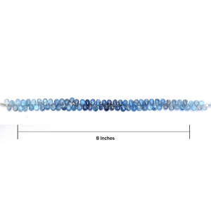 ลูกแพร์เจียระไนพลอยสีฟ้าธรรมชาติทำด้วยมือขนาด16นิ้ว5.5x8.5ถึง7x12มม. สายลูกปัดอัญมณีใช้สำหรับทำเครื่องประดับที่สร้างสรรค์ - Product Image 4