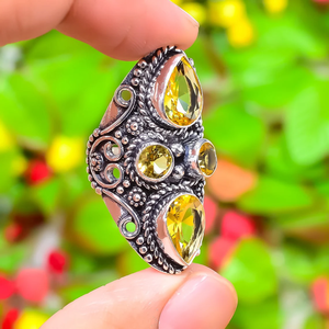 Citrine Yellow Topaz Gemstone <b>Ring</b> Handmade 925 Sterling Silver Jewelry <b>Statement</b> <b>Ring</b> for Women Gift - Product Image 2