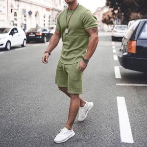 2021 Wholesale Cheap Tracksuit Sweatsuit Private Label Gym Tracksuit Custom Tracksuit Mens <b>Tshirt</b> and Shorts Set - Product Image 4