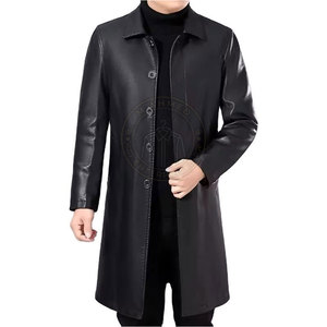 Manteau Trench en Cuir Classique pour Hommes, Léger, Écologique, Design Élégant avec une Fabrication de Qualité et une Texture Douce - Product Image 2