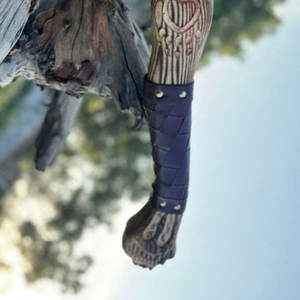 Hacha Vikinga Nórdica, Estilo Clásico Industrial con Barba, Cabeza de Acero al Carbono, Mango de Madera Natural, Decorativa, para Reenactment, Campismo al Aire Libre - Product Image 4