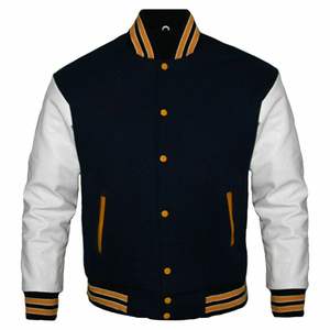 Chaqueta Varsity de Lona para Hombre al por Mayor, con Botones Frontales, Ecológica, Cortavientos, Estilo Urbano, Chaqueta de Béisbol Letterman - Product Image 2