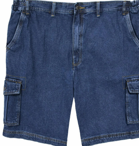 Men's Denim Cargo Shorts Mid Waist Button Fly Solid Color Casual Breathable Woven Cotton Bermuda Length - Product Image 5