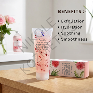 Gommage Visage Doux à l'Eau de Rose et Gel d'Aloe Vera avec Livraison Maritime pour une Peau Hydratée, Douce et Éclatante - Product Image 3