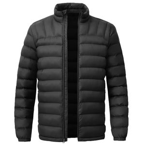 Chaqueta Acolchada Ligera de Lona para Hombre, Abrigo Cálido de Invierno con Forro Acolchado, Resistente al Agua, Cierre Completo, Cuello Alto - Product Image 3