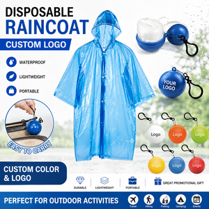 Custom Logo Portable Raincoat Ball Disposable Emergency Rain Poncho Keychain Waterproof Promotional Outdoor <b>Gift</b> - Product Image 1