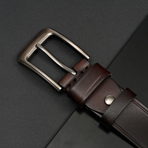 Men's Casual Luxury Cow Hide <b>Top</b> Grain Genuine Leather Designer Pattern Design High Quality Business Style Custom Belt for Men - Product Image 4