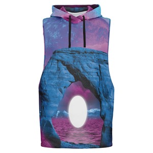 2026 Regular Sublimation Sleeveless Hoodie High Quality Sublimation 400gsm Custom Logo Patterned Sublimation Hoodie - Product Image 4