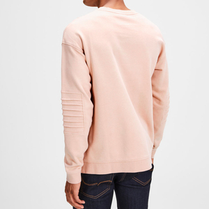 Custom Winter Biker Sweatshirt Men Ribbed <b>Elbow</b> <b>Patch</b> Applique Streetwear Drop Shoulder Pullover Oversized Heavyweight Cotton - Product Image 3
