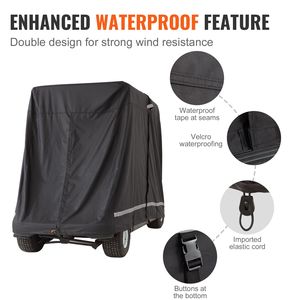 Copertura Completa Impermeabile, Anti-UV e Antipolvere in Poliestere 600D per Golf Cart a 2+2 Posti - Product Image 6