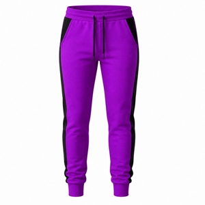 Women Eco-Friendly Breathable <b>Skinny</b> Fit Hooded Tracksuit Set Black Geometric Print Side Stripes Sporty Fleece <b>Jogger</b> Outfit - Product Image 4