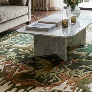 Tapis artistique irrégulier motif poisson Koi, design paysager, tapis moderne tufté à la main, décoration de salon, tapis de sol de luxe doux et unique - Product Image 2