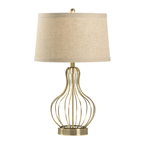 Lámpara de Mesa de Bronce Estilo Mid-Century con Pantalla de Cúpula de Piedra, Luz Blanca Cálida para Decoración de Dormitorio, Bombilla LED E27 3000K - Product Image 2