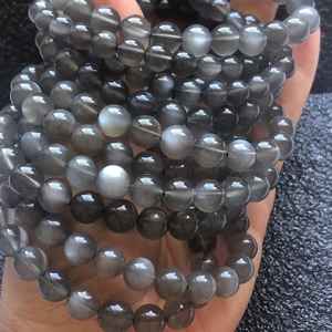 Perles de pierre de lune grise naturelle, perles rondes en vrac pour la fabrication de bijoux, bracelet, collier, artisanat DIY - Product Image 3