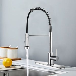 Industrial 1 Handle 1 Hole 3 Hole Faucet Farmhouse Camper Kitchen Faucet with Pull Sprayer for Laundry Utility RV Wet B - Product Image 2